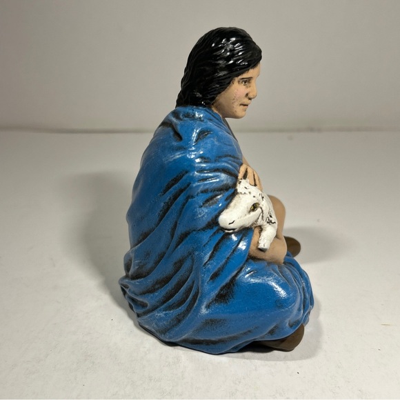 4.5” Vtg Hand Painted Shepherd Boy Nativity/ Manger Replacement 1976 (marked MS) - Picture 5 of 9